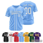 Blue Baseball Jersey Tee for Men & Women - Stitched for Personalized Game Day & Beyond