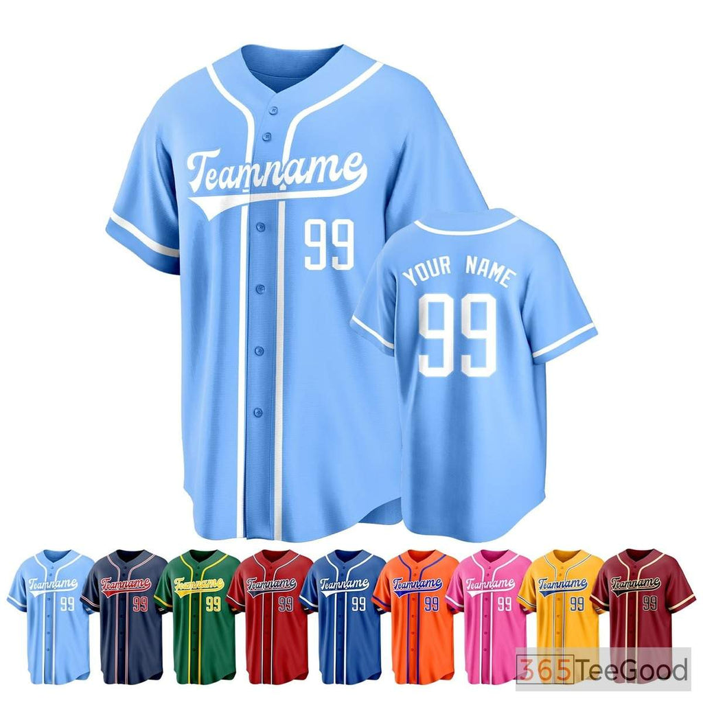 Blue Baseball Jersey Tee for Men & Women - Create Your Own Unique Look