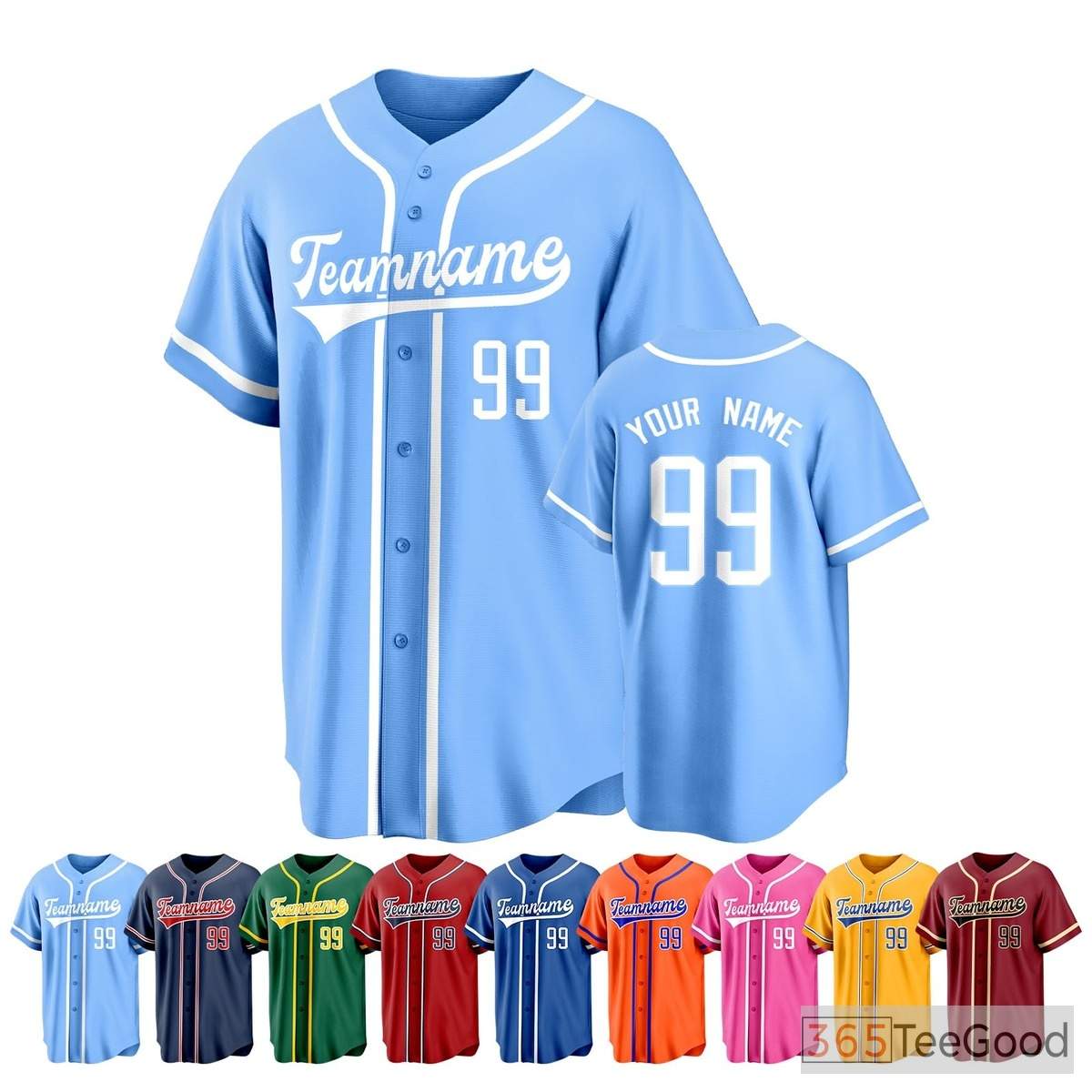 Blue Baseball Jersey Tee for Men & Women - Create Your Own Unique Look
