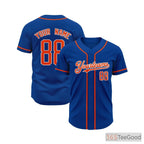 Blue Baseball Jersey Tee for Men & Women - A comfortable option for custom teams & style