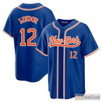 Blue Baseball Jersey Tee for Men & Women - Personalize with Stitched Name & Number