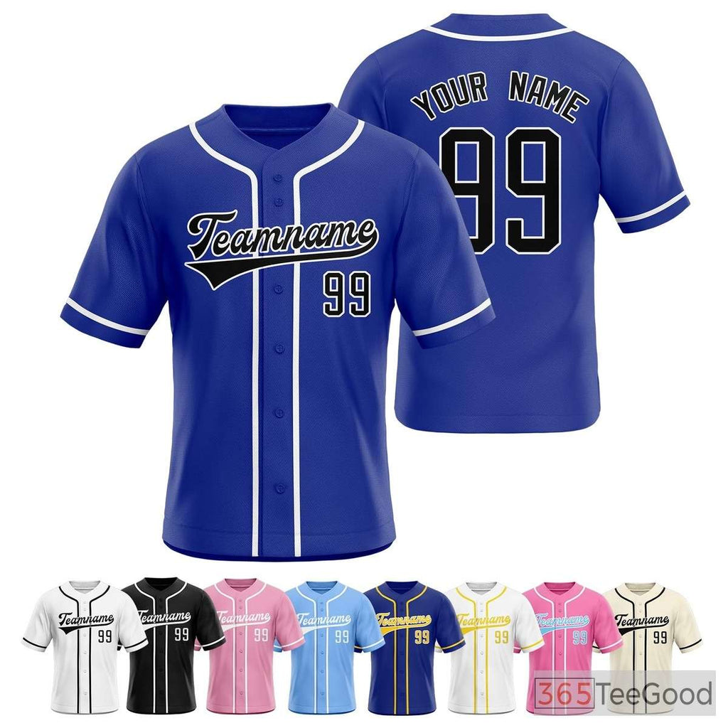 Blue Baseball Jersey Tee for Men & Women - Your Go-To for Custom Team Apparel