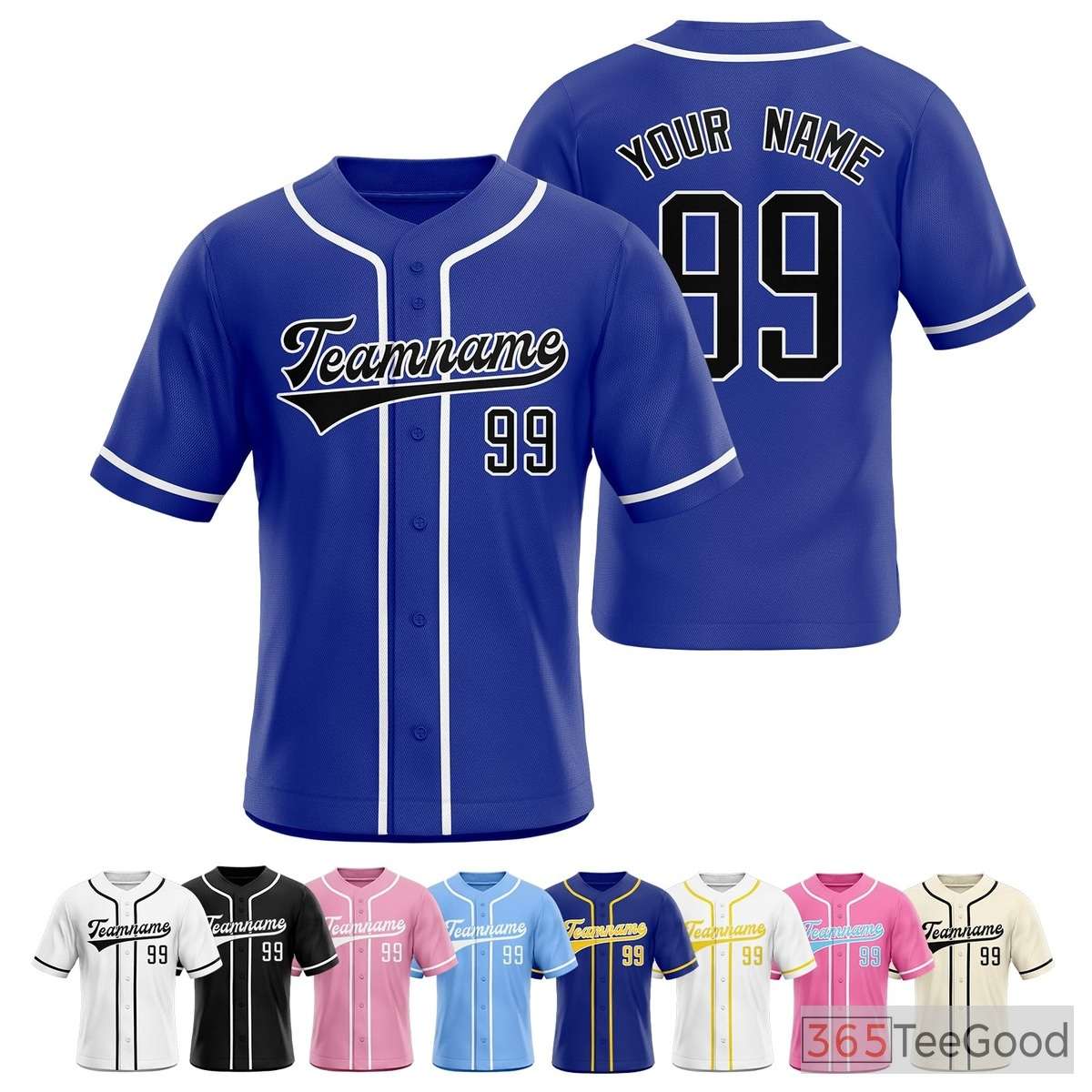 Blue Baseball Jersey Tee for Men & Women - Your Go-To for Custom Team Apparel