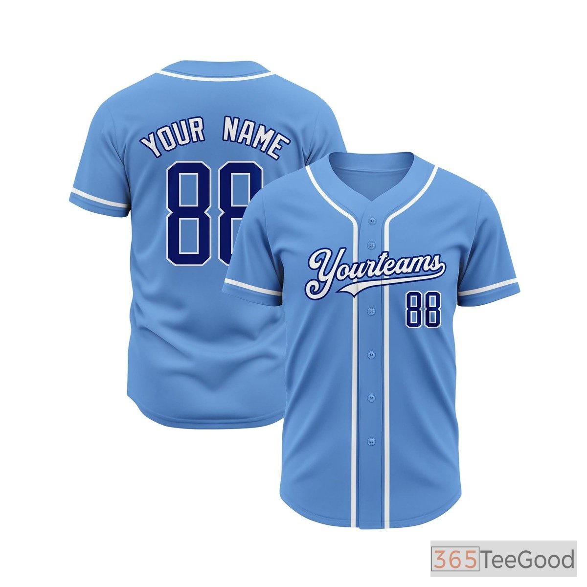 Blue Baseball Jersey Tee for Men & Women - An adaptable choice for custom apparel