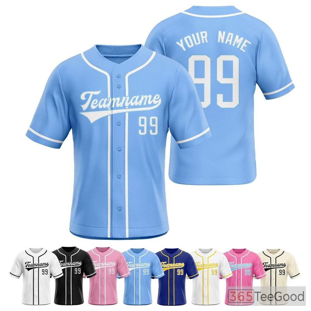 Blue Baseball Jersey Tee for Men & Women - Your Essential Customization Base