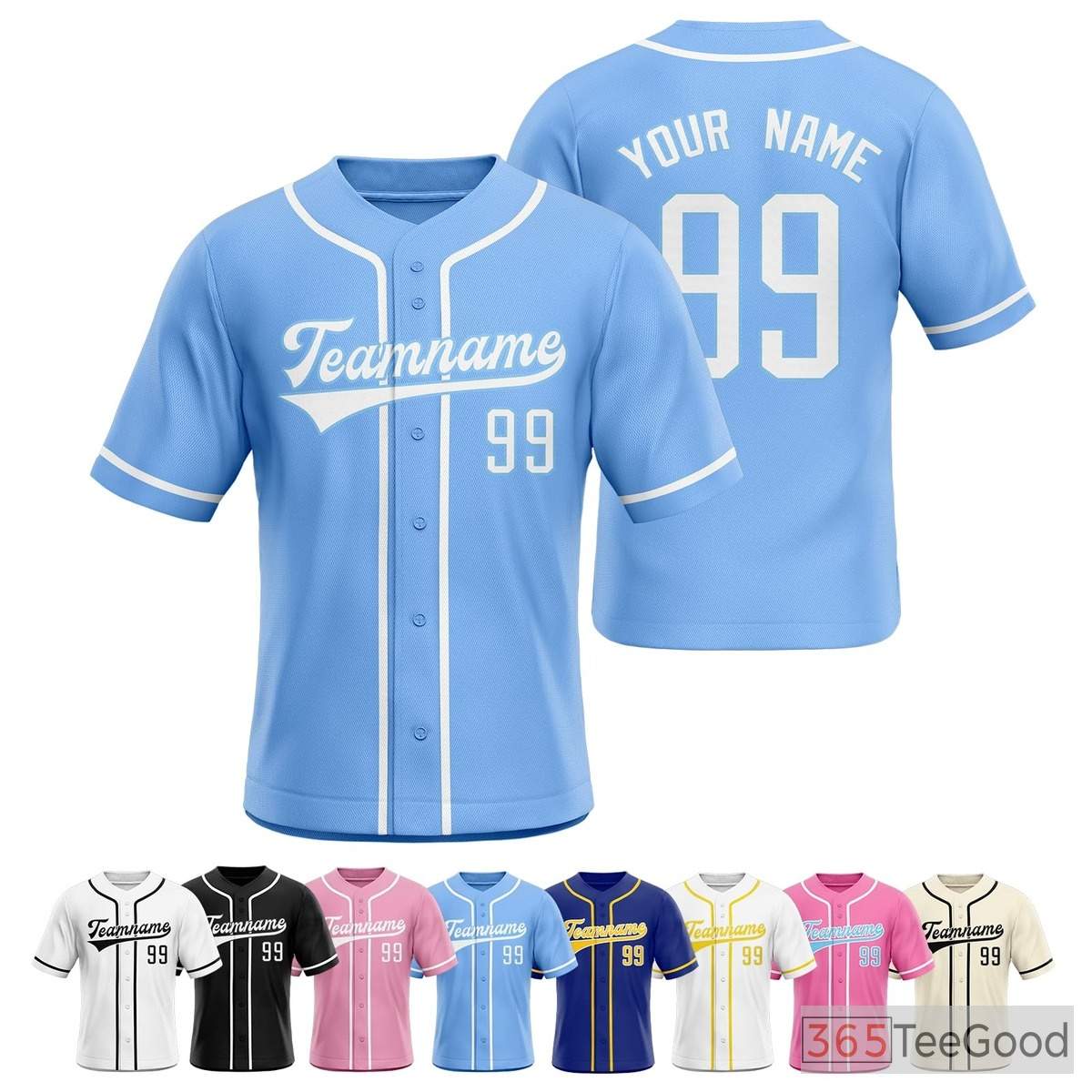 Blue Baseball Jersey Tee for Men & Women - Your Essential Customization Base