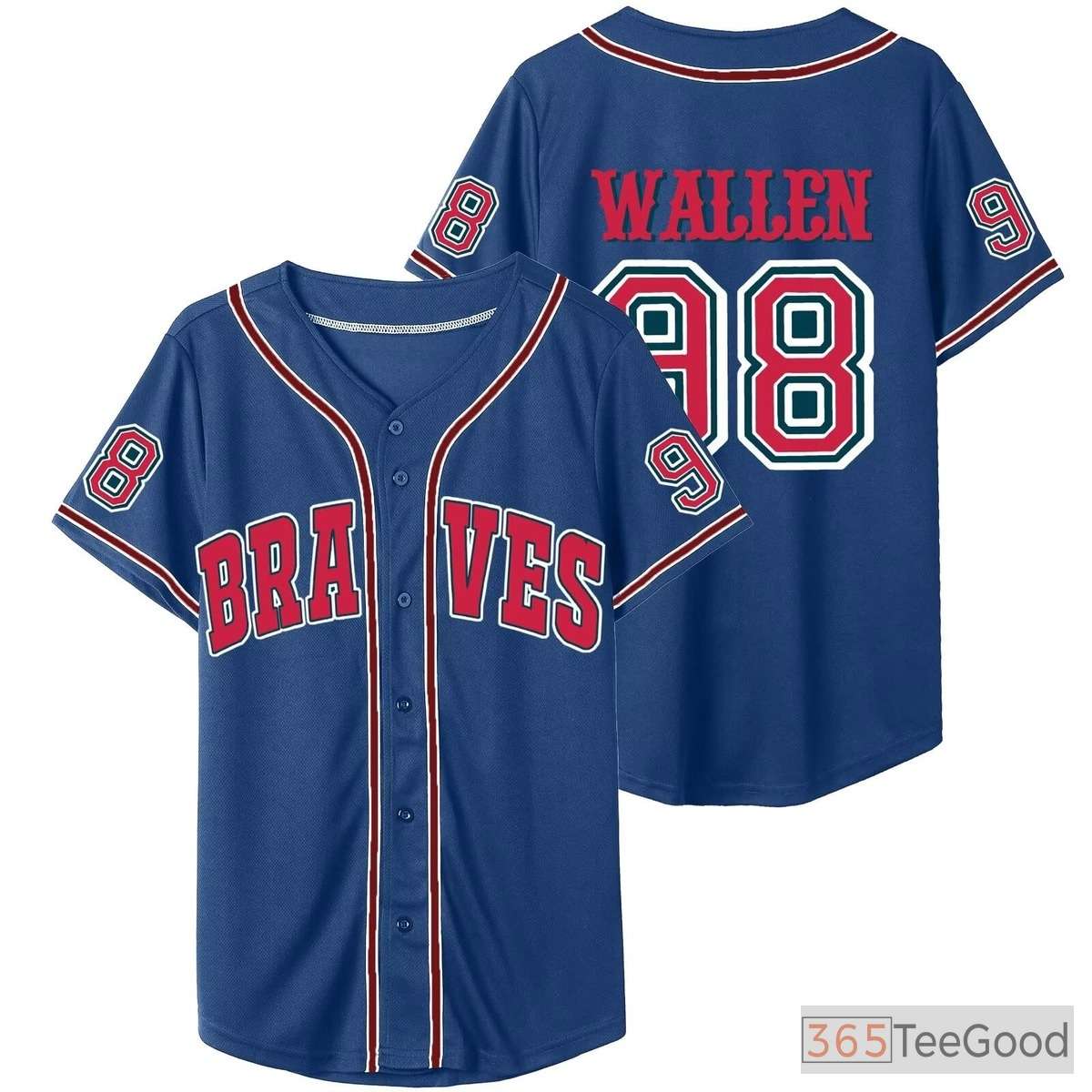 Blue Baseball Jersey Tee for Men & Women - Personalized with Your Custom Details
