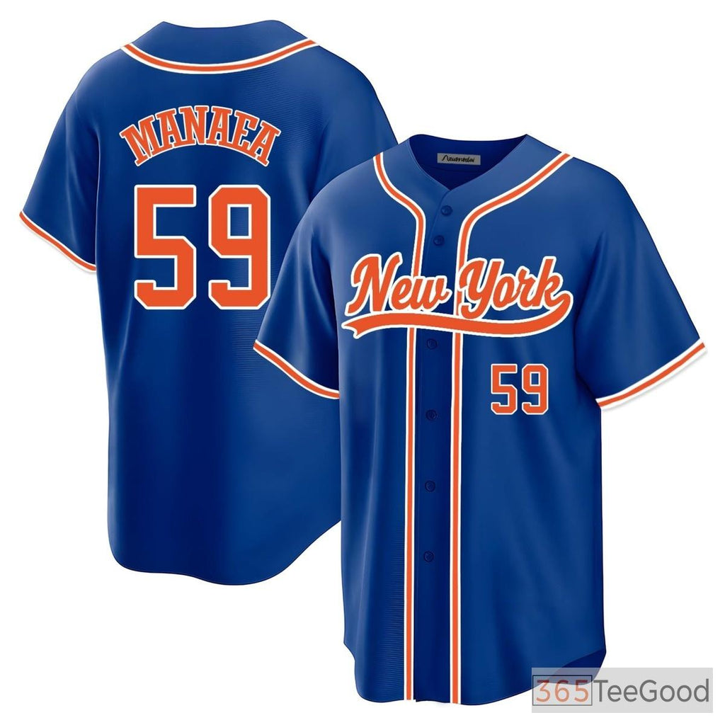 Blue Baseball Jersey Tee for Men & Women - Stitched Custom Player & Team Apparel
