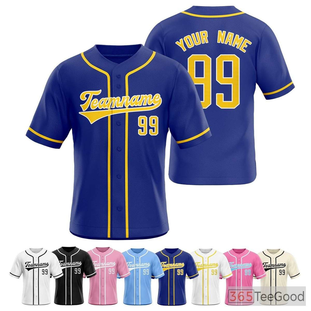 Blue Baseball Jersey Tee for Men & Women - Your Blank Canvas for Custom Apparel