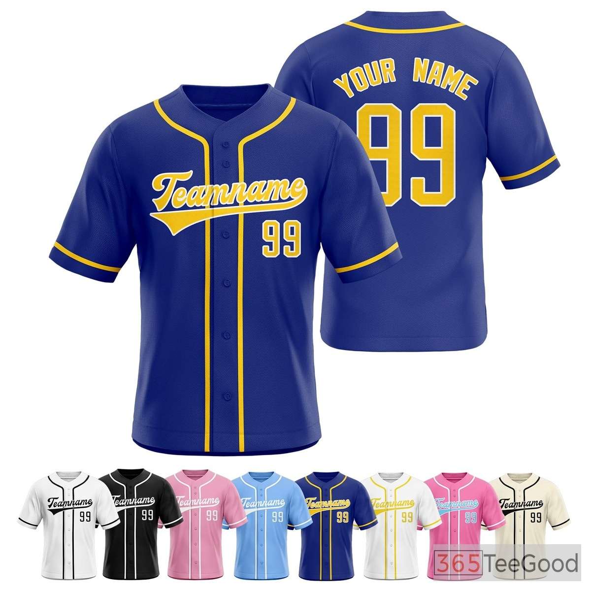 Blue Baseball Jersey Tee for Men & Women - Your Blank Canvas for Custom Apparel