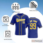 Blue Baseball Jersey Tee for Men & Women - Your Blank Canvas for Custom Apparel