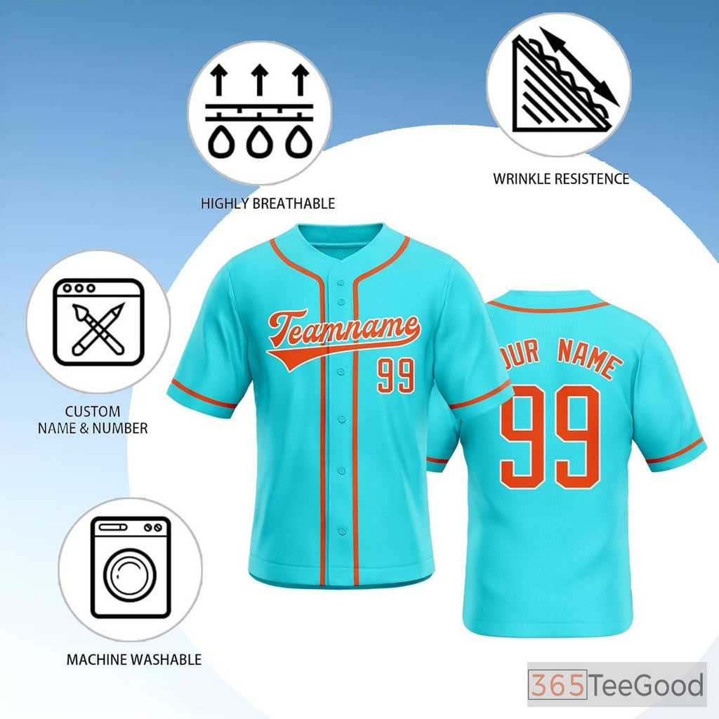 Blue Baseball Jersey Tee for Men & Women - Classic Sporty Everyday Style