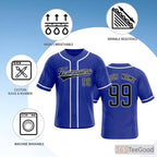 Blue Baseball Jersey Tee for Men & Women - Your Go-To for Custom Team Apparel