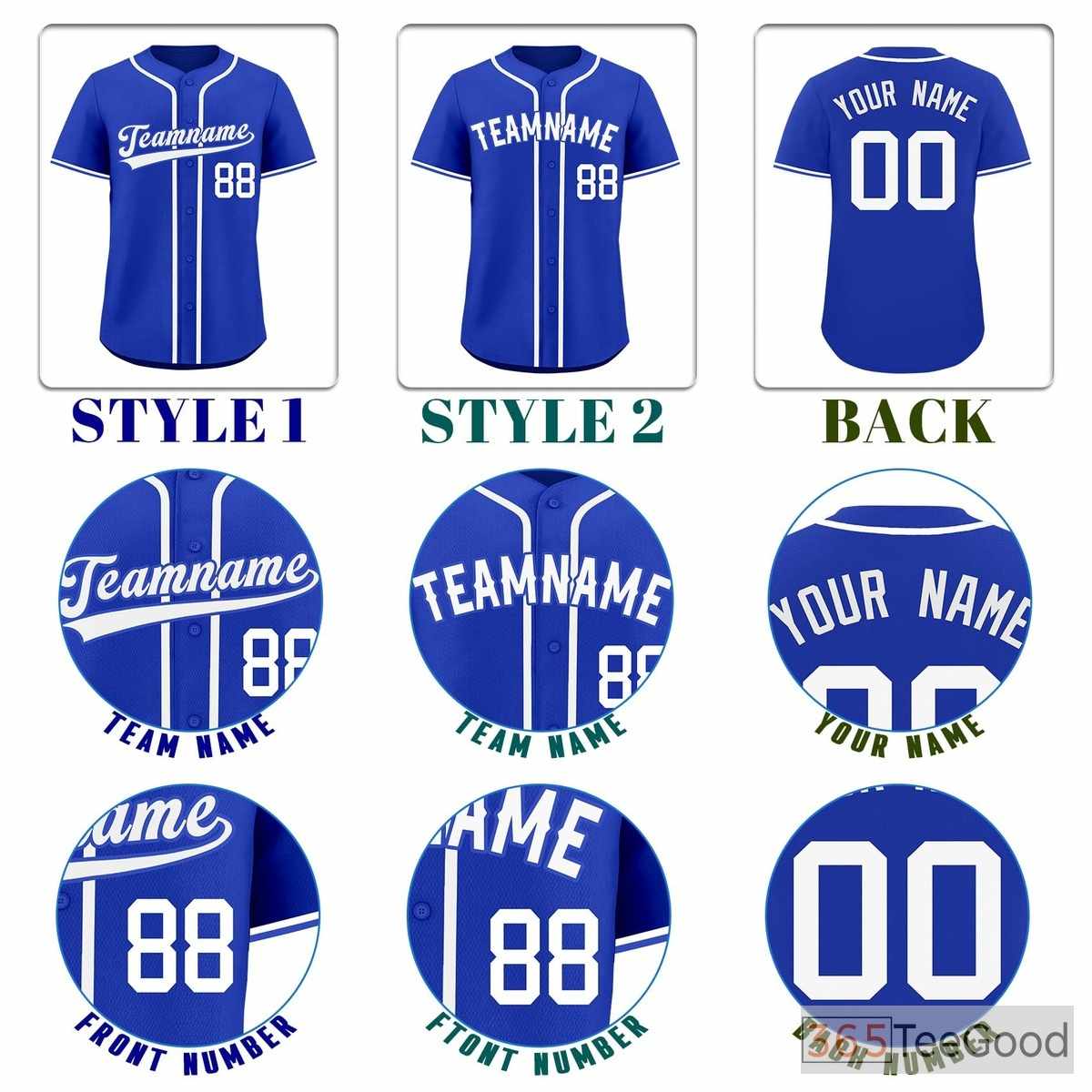 Blue Baseball Jersey Tee for Men & Women - Your Foundation for Custom Designs