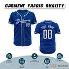 Blue Baseball Jersey Tee for Men & Women - A versatile foundation for custom apparel