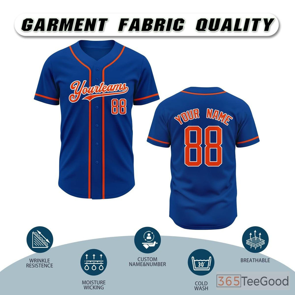 Blue Baseball Jersey Tee for Men & Women - A comfortable option for custom teams & style