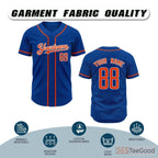Blue Baseball Jersey Tee for Men & Women - A comfortable option for custom teams & style