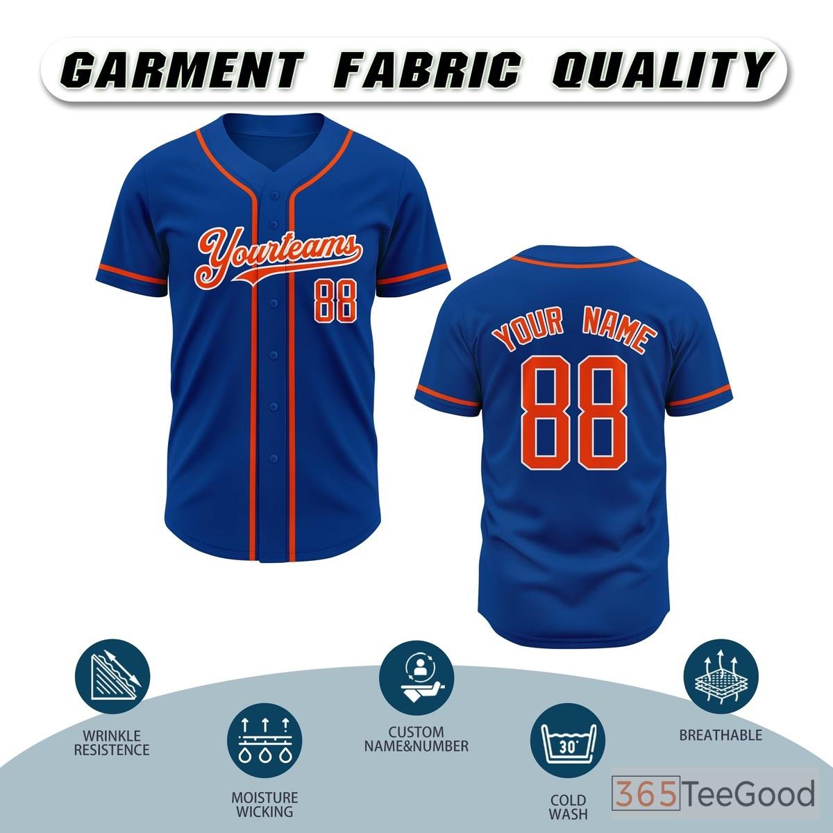 Blue Baseball Jersey Tee for Men & Women - A comfortable option for custom teams & style