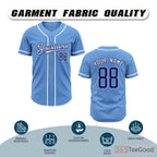 Blue Baseball Jersey Tee for Men & Women - An adaptable choice for custom apparel