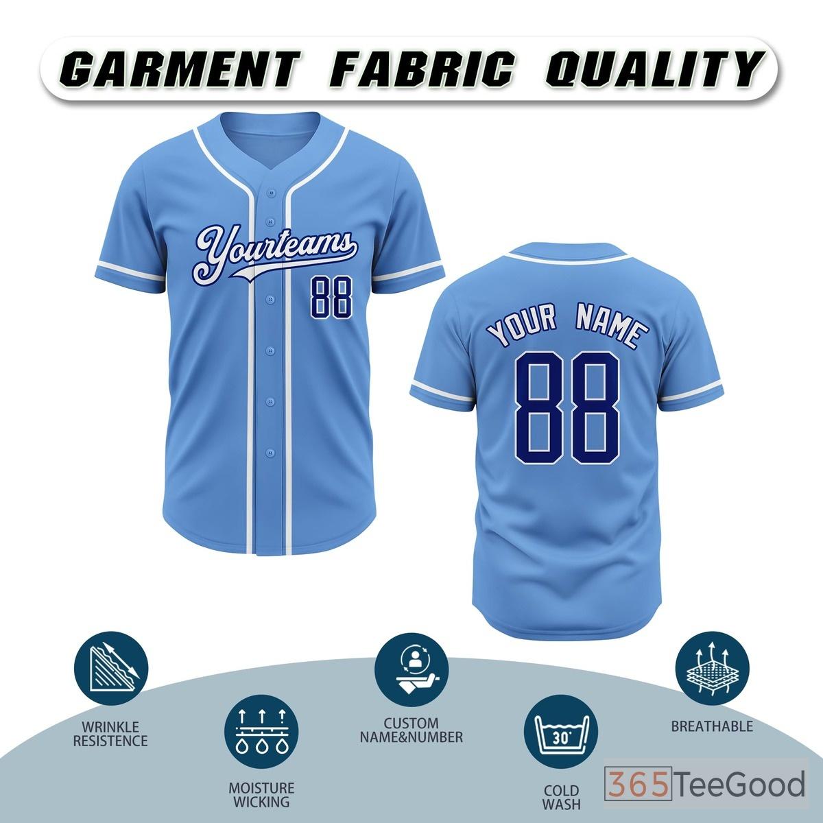 Blue Baseball Jersey Tee for Men & Women - An adaptable choice for custom apparel