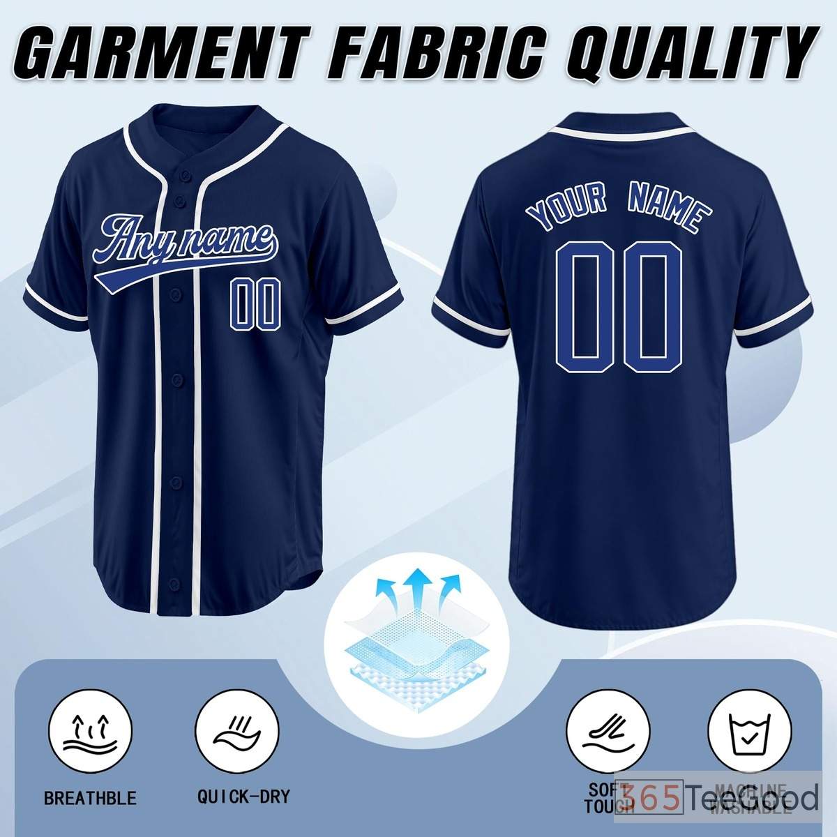 Blue Baseball Jersey Tee for Men & Women - Casual comfort with classic appeal