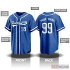 Blue Baseball Jersey Tee for Men & Women - Customize Your Player & Team Identity