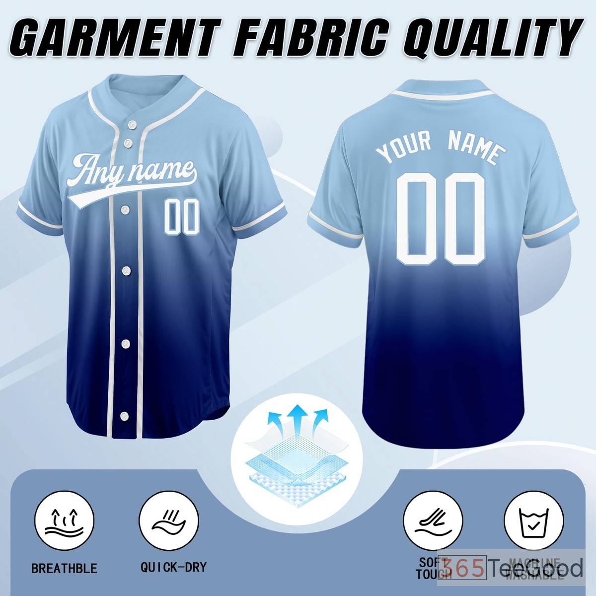 Blue Baseball Jersey Tee for Men & Women - Effortless comfort for everyday style