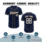 Blue Baseball Jersey Tee for Men & Women - Perfect for Custom Team Apparel