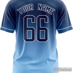 Blue Baseball Jersey Tee for Men & Women - Personalize with Stitched & Printed Team Details