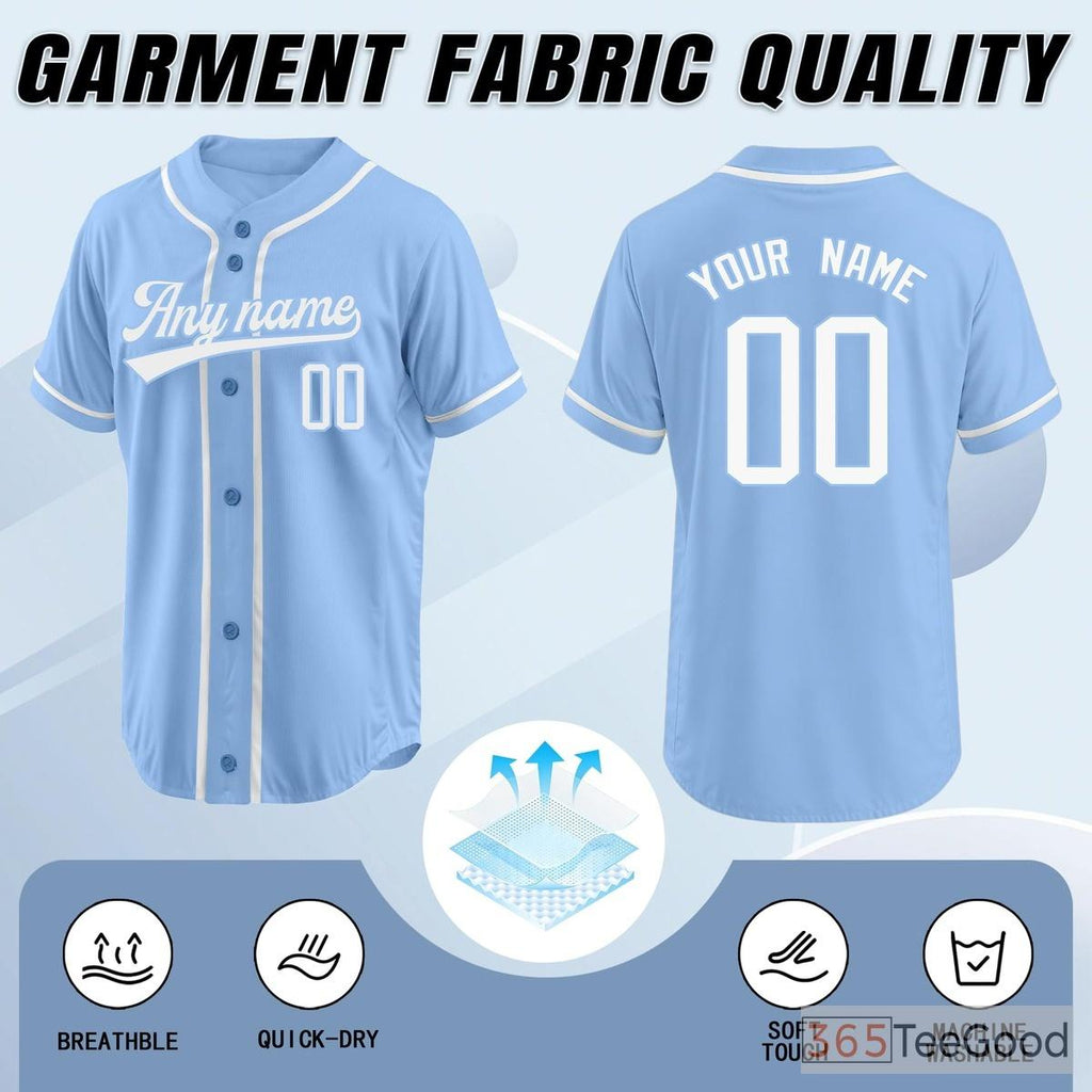 Blue Baseball Jersey Tee for Men & Women - Soft, breathable fabric for relaxed everyday style
