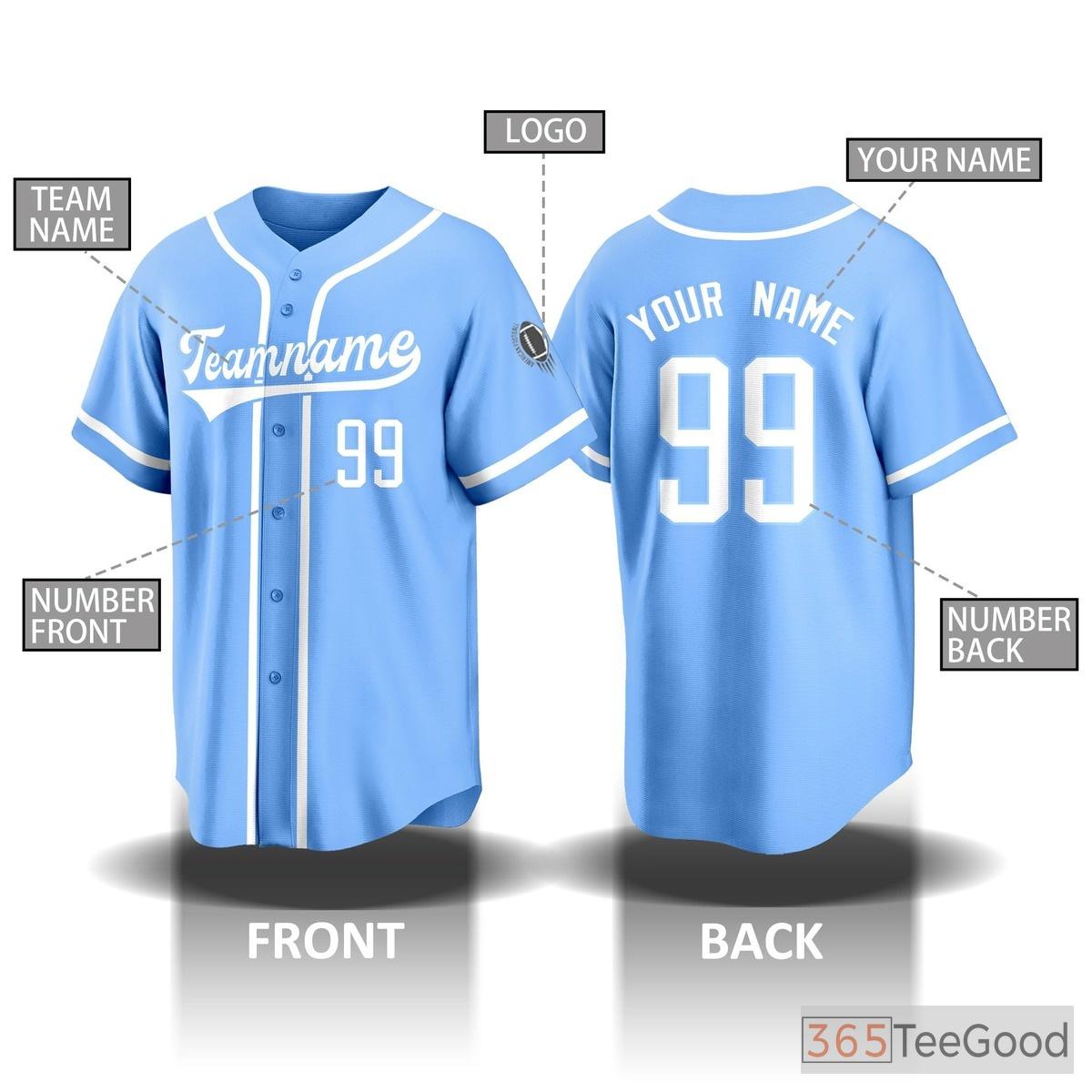 Blue Baseball Jersey Tee for Men & Women - Create Your Own Unique Look