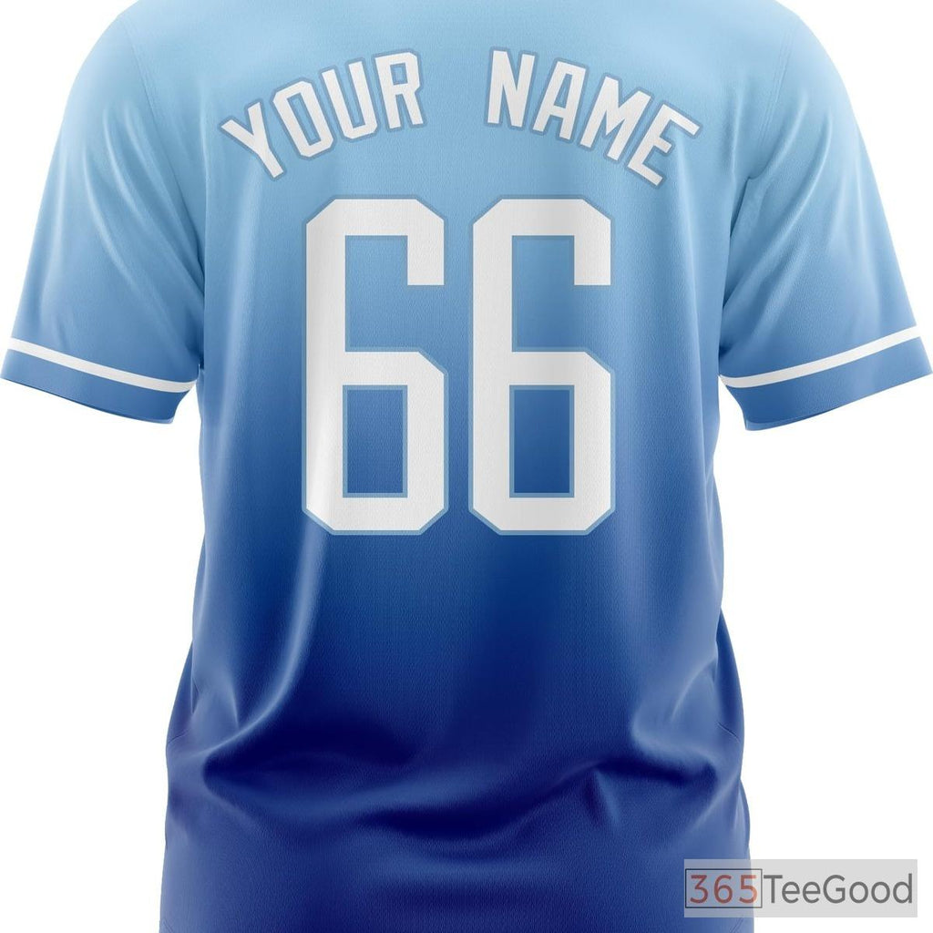 Blue Baseball Jersey Tee for Men & Women - Add Your Stitched Player Details