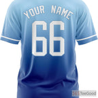 Blue Baseball Jersey Tee for Men & Women - Add Your Stitched Player Details
