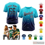 Blue Custom Baseball Jersey Tee for Men & Women - Design Your Own Stitched & Printed Details
