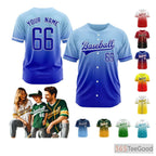 Blue Custom Baseball Jersey Tee for Men & Women - Personalized Name, Number & Logo