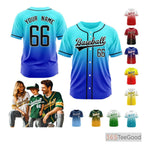 Blue Custom Baseball Jersey Tee for Men & Women - Personalize Your Stitched Design