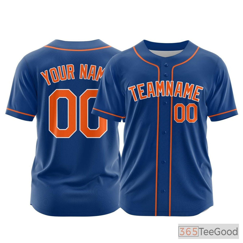 Blue Custom Baseball Jersey Tee Personalized Printed Team Name Number for Men Women