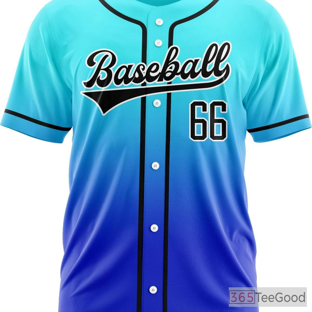 Blue Custom Baseball Jersey Tee for Men & Women - Personalize Your Stitched Design