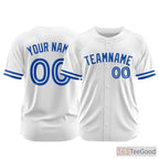 Blue Custom Baseball Jersey Tee - Stitched Name & Number Personalization for Men & Women
