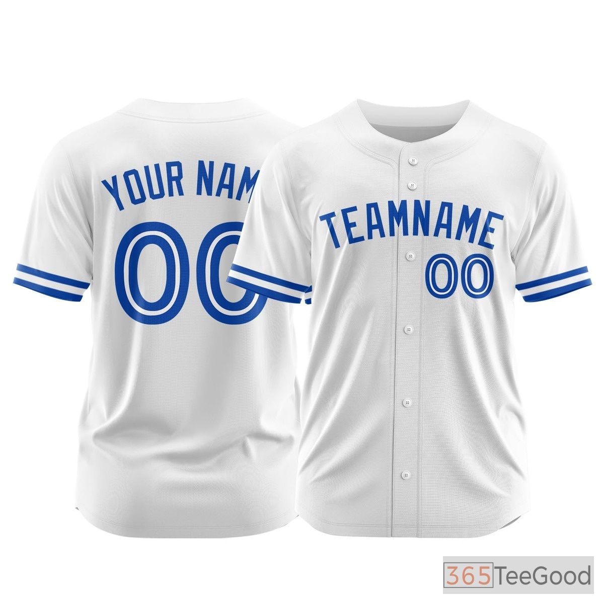 Blue Custom Baseball Jersey Tee - Stitched Name & Number Personalization for Men & Women