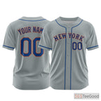 Blue Custom Baseball Jersey Tee Personalized Printed Team Name Number for Men Women