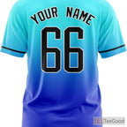 Blue Custom Baseball Jersey Tee for Men & Women - Personalize Your Stitched Design