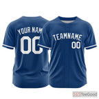 Blue Custom Baseball Jersey Tee - Personalized Stitched Name & Number for Men & Women