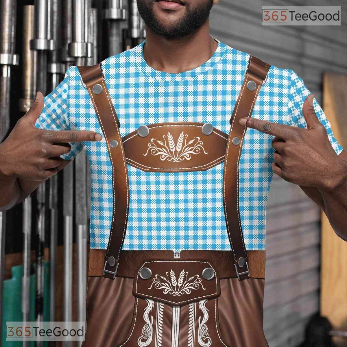Blue Oktoberfest Beer Costume Graphic 3D Printed Casual Short Sleeve Unisex Shirt