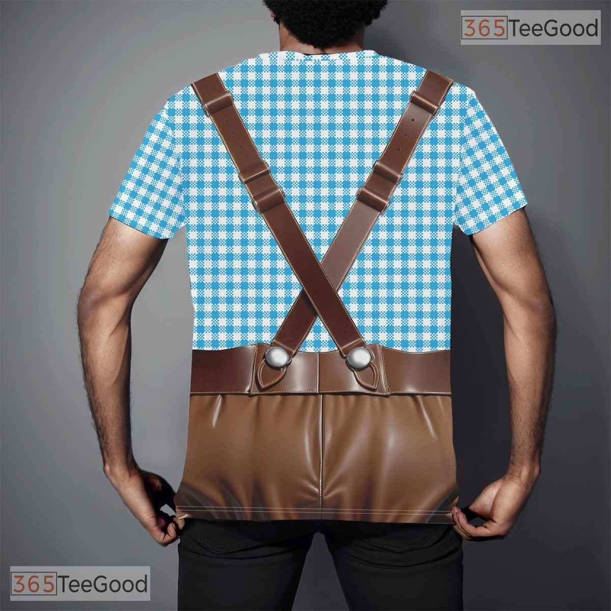 Blue Oktoberfest Beer Costume Graphic 3D Printed Casual Short Sleeve Unisex Shirt
