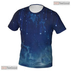Blue Galaxy Space Basketball Graphic 3D Printed Short Sleeve Unisex T-Shirt Tops