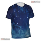 Blue Galaxy Space Basketball Graphic 3D Printed Short Sleeve Unisex T-Shirt Tops