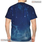 Blue Galaxy Space Basketball Graphic 3D Printed Short Sleeve Unisex T-Shirt Tops