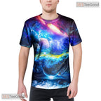 Deep Blue Galaxy Planet Space Graphic 3D Printed Casual Unisex T-Shirt Styles