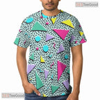 Blue Retro Vintage Disco 80s 90s Party Costume 3D Printed Casual Unisex T-Shirt